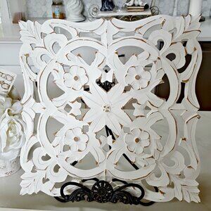 NEW! SET/ 2 BOHO Distressed WOOD WALL Medallions